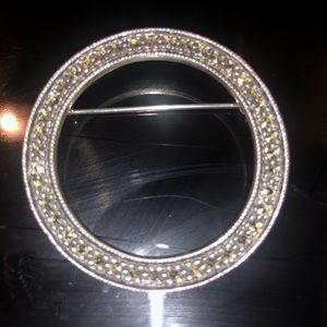 Judith Jack sterling silver marcasite pin.